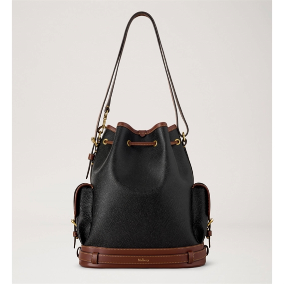 Mulberry Bucket Black & Cognac Scotchgrain